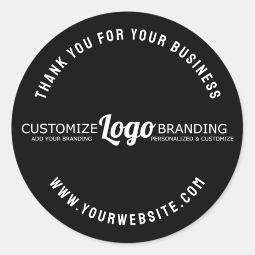 Simple Elegant Minimal Business Company Logo Black Classic Round Sticker