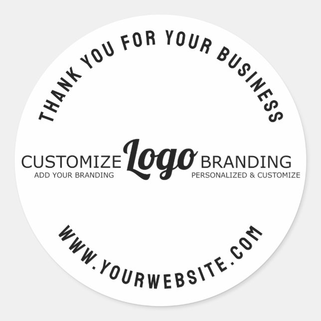 Simple Elegant Minimal Business Company Logo Here Classic Round Sticker (Front)