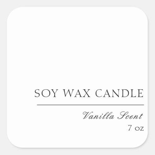 Simple Elegant Minimal Candle Label