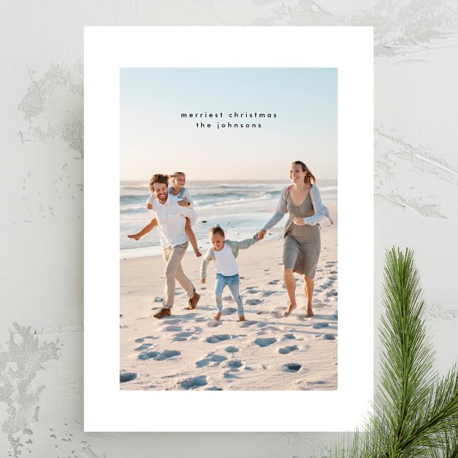 Simple Elegant Minimal Christmas Photo Holiday Card (Creator Uploaded)