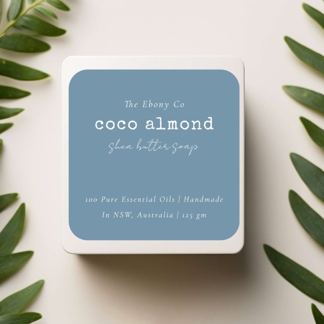 Simple Elegant Minimal Dusky Blue Soap Label (Creator Uploaded)