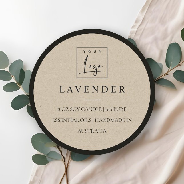 Simple Elegant Minimal Kraft Logo Candle Label (Creator Uploaded)