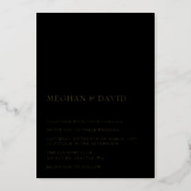 Simple Elegant Minimal Modern Black Wedding Foil Invitation