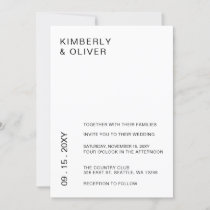 Simple Elegant Minimal Modern Black Wedding  Invitation