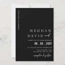 Simple Elegant Minimal Modern Black Wedding   Invitation