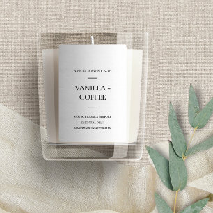 SIMPLE ELEGANT MINIMAL MODERN BLACK WHITE CANDLE FOOD LABEL
