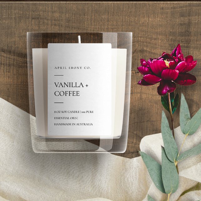 SIMPLE ELEGANT MINIMAL MODERN BLACK WHITE CANDLE FOOD LABEL (Creator Uploaded)