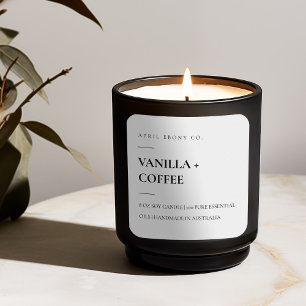 SIMPLE ELEGANT MINIMAL MODERN BLACK WHITE CANDLE SQUARE STICKER