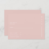 Simple Elegant Minimal Modern Blush Wedding  RSVP Card