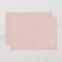 Simple Elegant Minimal Modern Blush Wedding  RSVP Card
