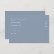 Simple Elegant Minimal Modern Dusty Blue Wedding  Enclosure Card