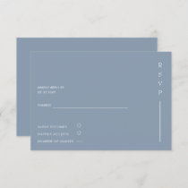 Simple Elegant Minimal Modern Dusty Blue Wedding  RSVP Card