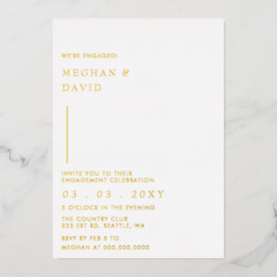 Simple Elegant Minimal Modern Engagement Foil Invi Invitation