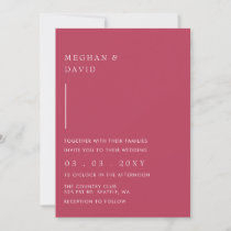 Simple Elegant Minimal Modern Magenta Wedding   Invitation