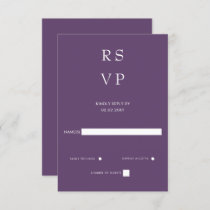 Simple Elegant Minimal Modern Purple RSVP Card