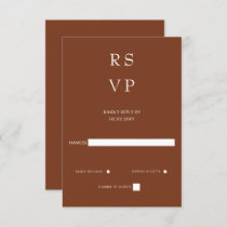 Simple Elegant Minimal Modern Terracotta Wedding  RSVP Card