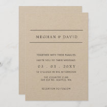 Simple Elegant Minimal Modern Wedding  Invitation