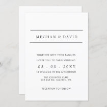 Simple Elegant Minimal Modern Wedding  Invitation