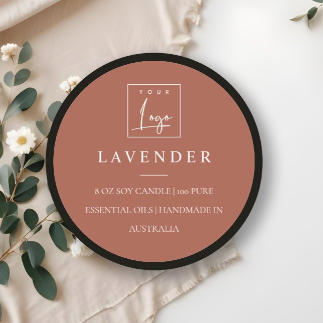 Simple Elegant Minimal Rust Logo Candle Label (Creator Uploaded)