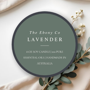 Simple Elegant Minimal Rustic Green Candle Label