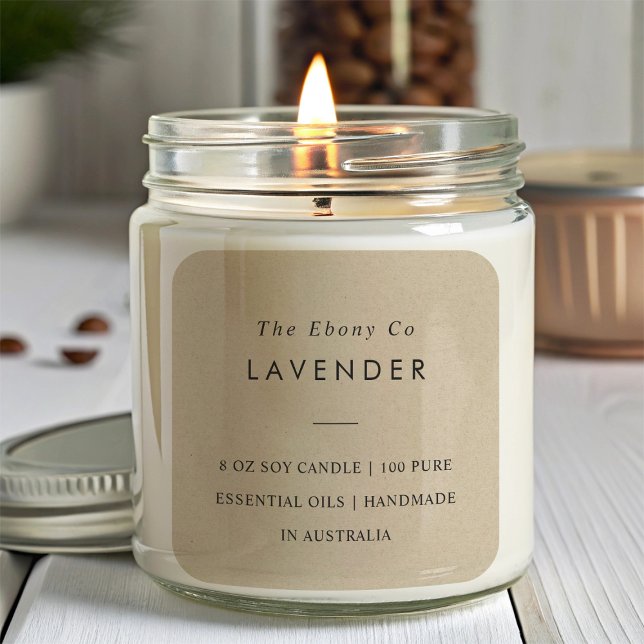 Simple Elegant Minimal Rustic Kraft Candle Label (Creator Uploaded)