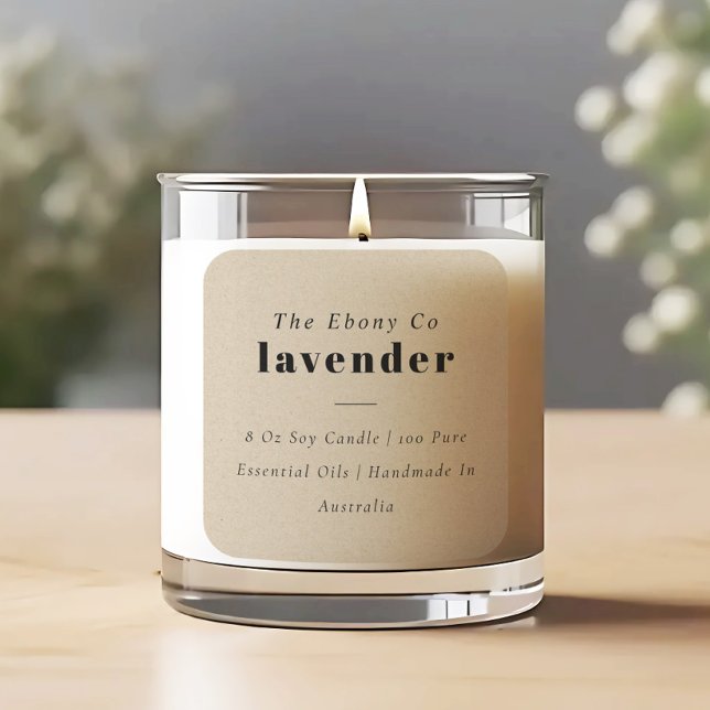 Simple Elegant Minimal Rustic Kraft Candle Label (Creator Uploaded)