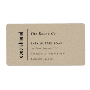 Simple Elegant Minimal Rustic Kraft Soap Label