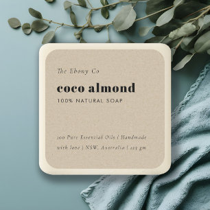 Simple Elegant Minimal Rustic Kraft Soap Label