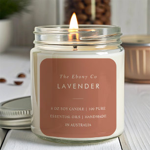 Simple Elegant Minimal Rustic Rust Candle Label