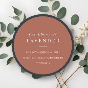 Simple Elegant Minimal Rustic Rust Candle Label