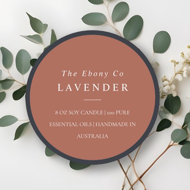 Simple Elegant Minimal Rustic Rust Candle Label (Creator Uploaded)