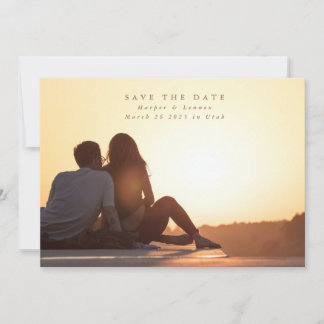 Simple Elegant Minimalism Photo Wedding Save The Date