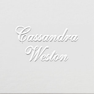Simple Elegant Minimalist #11L Script Name Only Embosser