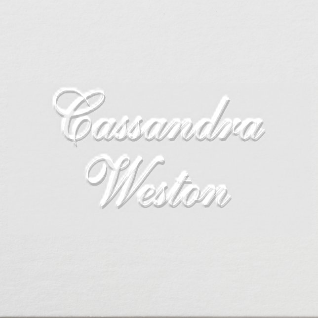 Simple Elegant Minimalist #11L Script Name Only Embosser (Design)