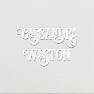 Simple Elegant Minimalist #16L Name Only Embosser