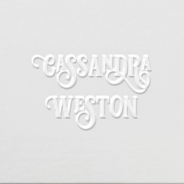 Simple Elegant Minimalist #16L Name Only Embosser (Design)