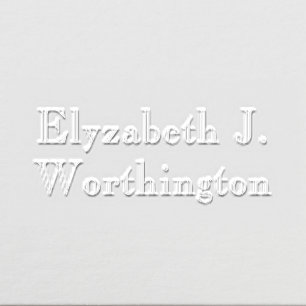 Simple Elegant Minimalist #36L Name Only Embosser