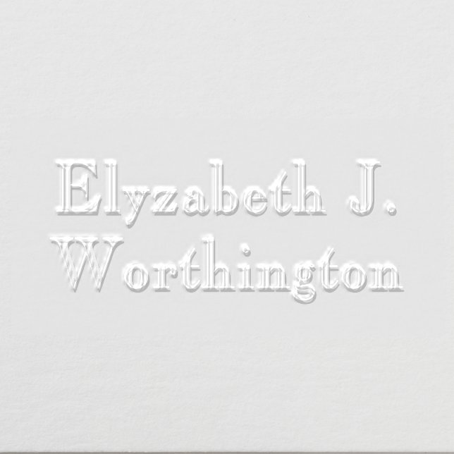 Simple Elegant Minimalist #36L Name Only Embosser (Design)