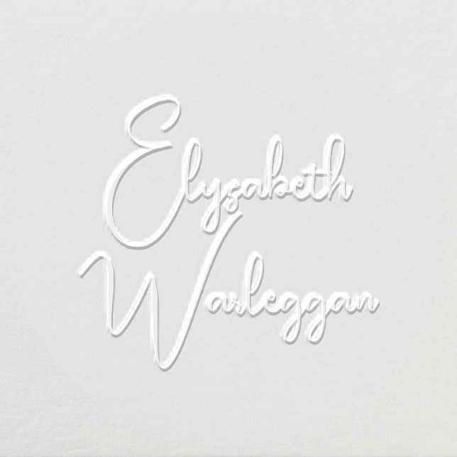 Simple Elegant Minimalist #42XL Script Name Only Embosser (Design)