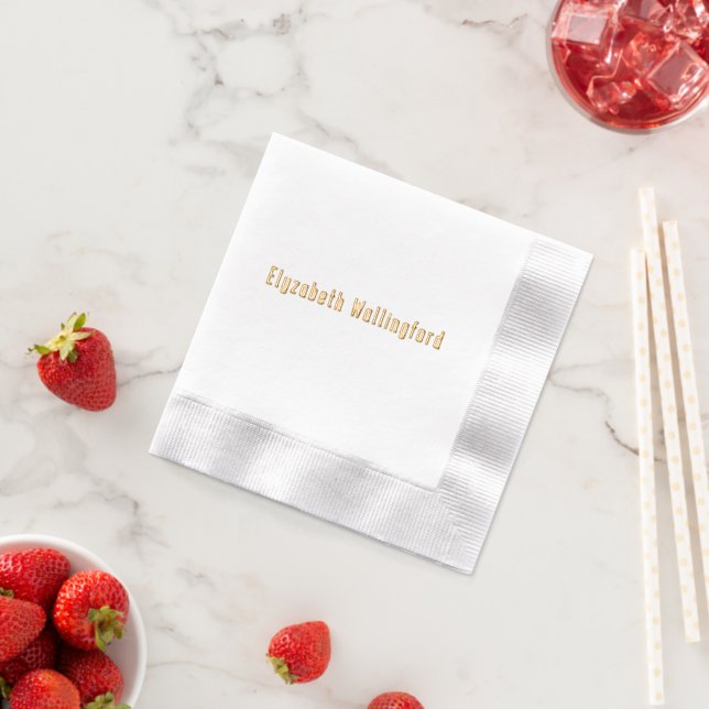 Simple Elegant Minimalist #4 Name Only Foil Napkins (Insitu (Strawberry))