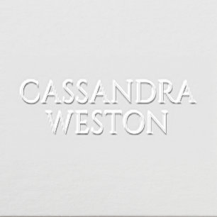 Simple Elegant Minimalist #4L Name Only Embosser