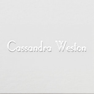 Simple Elegant Minimalist #6 Name Only Embosser
