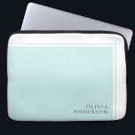 Simple Elegant Minimalist Aqua Color Block Laptop Sleeve<br><div class="desc">A simple minimalist design that conveys a sense of elegance and classic style with its modern color block design element in light aquamarine. The text template for this design includes your name on the lower right corner of the design. The versatility of this minimalist design works beautifully for so many...</div>