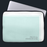 Simple Elegant Minimalist Aqua Color Block Laptop Sleeve<br><div class="desc">A simple minimalist design that conveys a sense of elegance and classic style with its modern color block design element in light aquamarine. The text template for this design includes your name on the lower right corner of the design. The versatility of this minimalist design works beautifully for so many...</div>