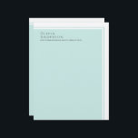 Simple Elegant Minimalist Aqua Color Block Letterhead<br><div class="desc">A simple and elegant design with minimalist appeal, this stationery has an aquamarine color block design with a text template for personalizing with your name and address or other desired text. Use it as your personal stationery, or add your business name for a stylish and professional look in your business...</div>