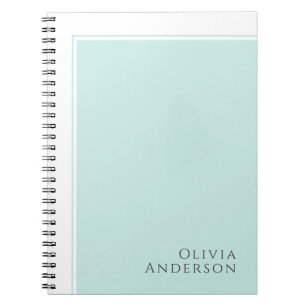 Simple Elegant Minimalist Aqua Color Block Notebook