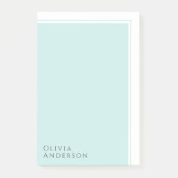 Simple Elegant Minimalist Aqua Color Block Post-it Notes