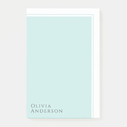 Simple Elegant Minimalist Aqua Color Block Post_it Notes