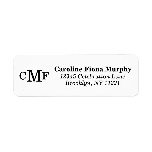 Simple Elegant Minimalist Basic Modern 3 Monogram Label (Front)