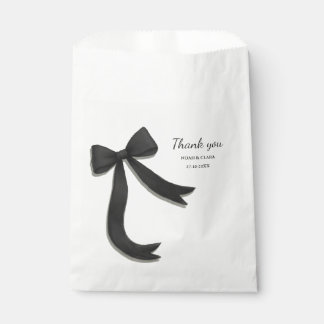 Simple Elegant Minimalist Black Bow Favor Bag